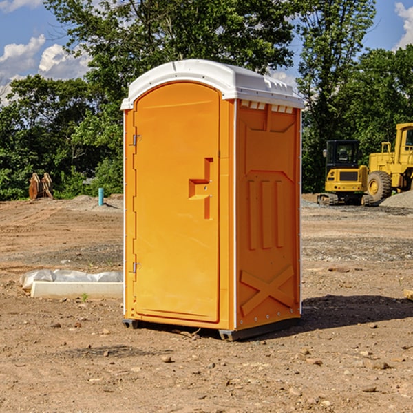 how often are the portable restrooms cleaned and serviced during a rental period in Burton